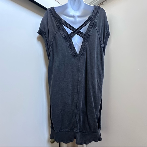 Daily Practice by Anthropologie Dory Tunic Sleeveless Washed Black Cotton Dress - Picture 9 of 11